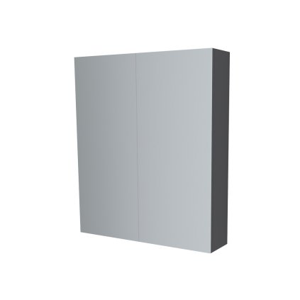 Mereo, Mereo Kúpeľňová zrkadlová skrinka 80 cm, galerka, 2 x dvierka, Multidecor, Šedá diamant, MER-CN798G82SEDD