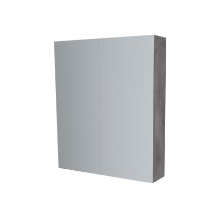 Mereo, Mereo Kúpeľňová zrkadlová skrinka 80 cm, galerka, 2 x dvierka, Multidecor, Betón tmavosivý, MER-CN798G82BET2