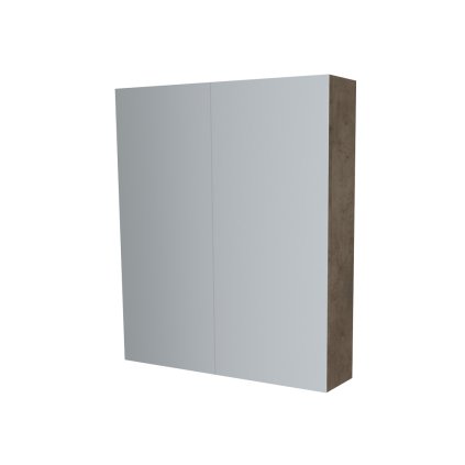 Mereo, Mereo Kúpeľňová zrkadlová skrinka 80 cm, galerka, 2 x dvierka, Multidecor, Betón Chicago tmavosivý, MER-CN798G82BCS2