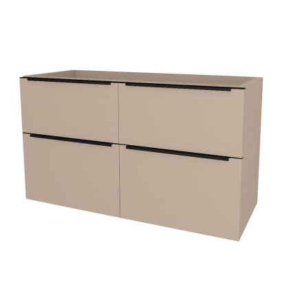Mereo, Mereo Mailo, kúpeľňová skrinka 121 cm, čierne madlo, Multidecor, Šedý kameň, MER-CN593SBSEKA