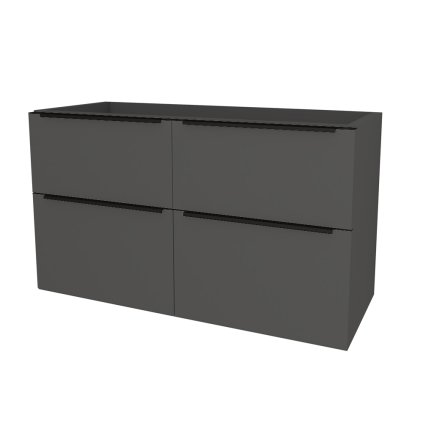 Mereo, Mereo Mailo, kúpeľňová skrinka 121 cm, čierne madlo, Multidecor, Šedá diamant, MER-CN593SBSEDD