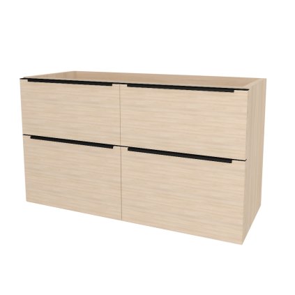 Mereo, Mereo Mailo, kúpeľňová skrinka 121 cm, čierne madlo, Multidecor, Javor Hard šampanský, MER-CN593SBJHS2