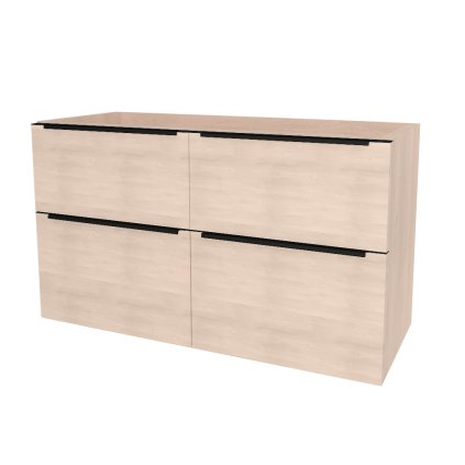 Mereo, Mereo Mailo, kúpeľňová skrinka 121 cm, čierne madlo, Multidecor, Dub Patinovaný, MER-CN593SBDUP1