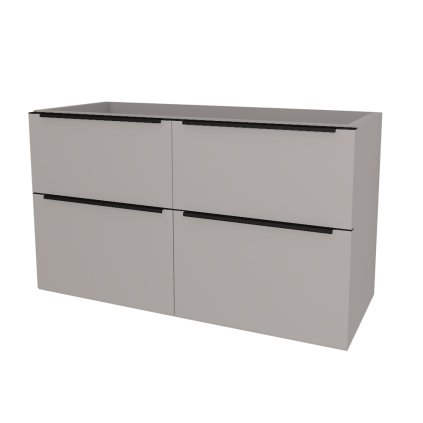 Mereo, Mereo Mailo, kúpeľňová skrinka 121 cm, čierne madlo, Multidecor, Arktická sivá, MER-CN593SBARS1