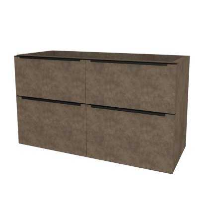 Mereo, Mereo Mailo, kúpeľňová skrinka 121 cm, čierne madlo, Multidecor, Betón Chicago tmavosivý, MER-CN593SBBCS2