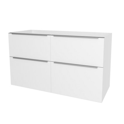 Mereo, Mereo Mailo, kúpeľňová skrinka 121 cm, chróm madlo, Multidecor, Biela vysoký lesk perlička, MER-CN593SBIEL