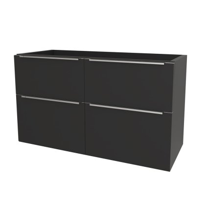 Mereo, Mereo Mailo, kúpeľňová skrinka 121 cm, chróm madlo, Multidecor, Čierna Supermat, MER-CN593SCIPM