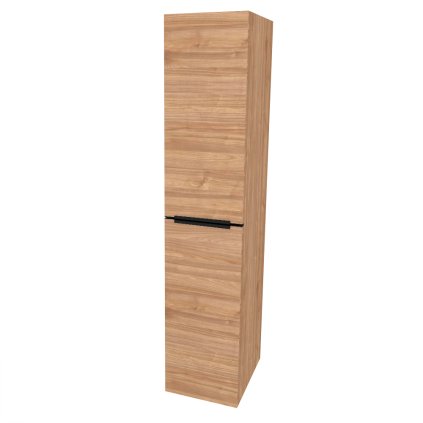 Mereo, Mereo Mailo, kúpeľňová skrinka vysoká 170 cm, čierne madlo, Multidecor, Light Select Walnut, MER-CN594LPBLSW1