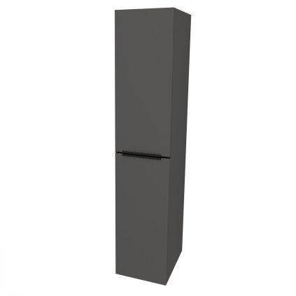 Mereo, Mereo Mailo, kúpeľňová skrinka vysoká 170 cm, čierne madlo, Multidecor, Šedá diamant, MER-CN594LPBSEDD