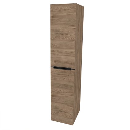 Mereo, Mereo Mailo, kúpeľňová skrinka vysoká 170 cm, čierne madlo, Multidecor, Dark Rockford Hic, MER-CN594LPBDRH1