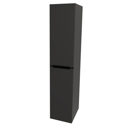 Mereo, Mereo Mailo, kúpeľňová skrinka vysoká 170 cm, čierne madlo, Multidecor, Čierna Supermat, MER-CN594LPBCIPM