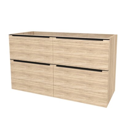 Mereo, Mereo Mailo, kúpeľňová skrinka 121 cm, čierne madlo, Multidecor, Dub Bardolino, MER-CN593SBDBAR