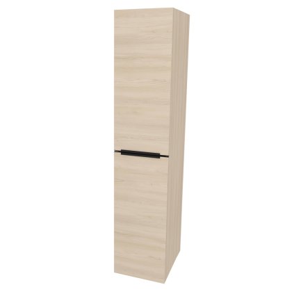 Mereo, Mereo Mailo, kúpeľňová skrinka vysoká 170 cm, čierne madlo, Multidecor, Javor Hard šampanský, MER-CN594LPBJHS2