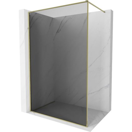 Mexen, Mexen Kioto-XF sprchová stena s rámom 100 x 202 cm, grafit 10 mm, zlatá - 800-100-104-50-40-X