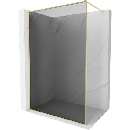 Mexen, Mexen Kioto-XF sprchová stena s rámom 90 x 202 cm, grafit 10 mm, zlatý kartáč - 800-090-104-55-40-X