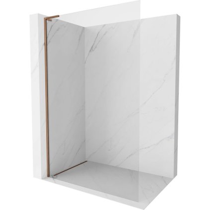 Mexen, Mexen Kioto-X L sprchová stena 100 x 200 cm, priehľadná 10 mm, ružové zlato - 800-100-107-60-00-X