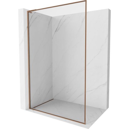 Mexen, Mexen Kioto-F L sprchová stena s rámom 100 x 202 cm, priehľadná 8 mm, ružové zlato - 800-100-174-60-00