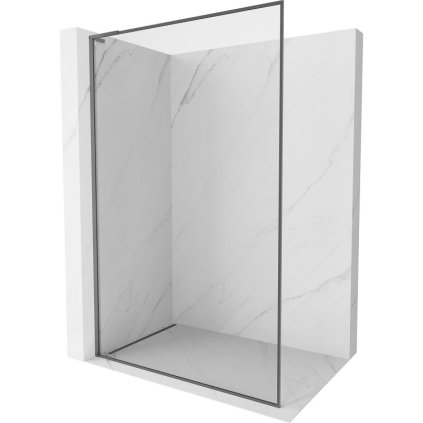 Mexen, Mexen Kioto-F L sprchová stena s rámom 100 x 202 cm, priehľadná 8 mm, pištoľový kov - 800-100-174-95-00
