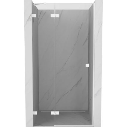 Mexen, Mexen Lunar ľavé otočné sprchové dvere 90 cm, transparentné, biele - 834-090-000-20-00-L