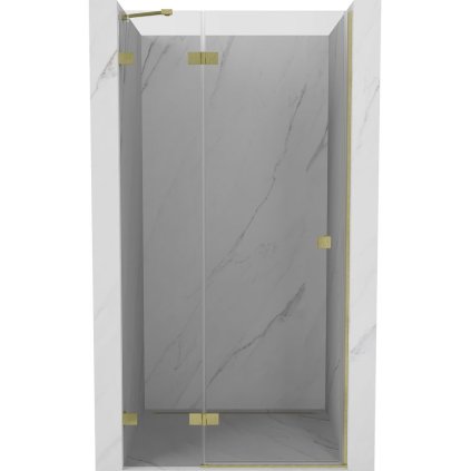 Mexen, Mexen Lunar ľavé otočné sprchové dvere 85 cm, transparentné, brúsené zlaté - 834-085-000-55-00-L