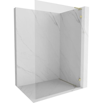 Mexen, Mexen Lunar L sprchová stena pravá 60 x 200 cm, priehľadná 8 mm, zlatá - 830L-060-000-50-00-P