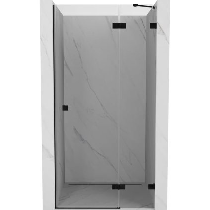 Mexen, Mexen Lunar pravé otočné sprchové dvere 125 cm, transparentné, čierne - 834-125-000-70-00-P