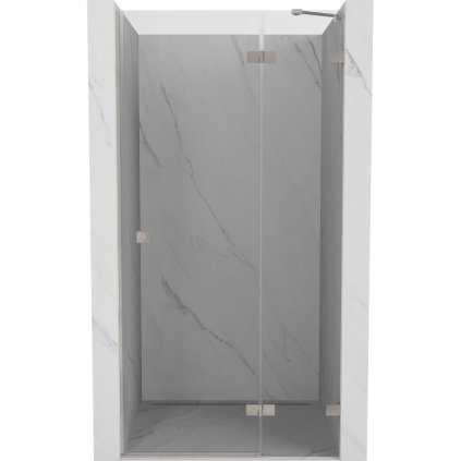 Mexen, Mexen Lunar pravé otočné sprchové dvere 85 cm, transparentné, brúsený nikel - 834-085-000-97-00-P