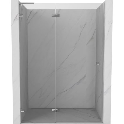 Mexen, Mexen Lunar L Otočné ľavé sprchové dvere 135 cm, priehľadné, chróm - 834L-135-000-01-00-L