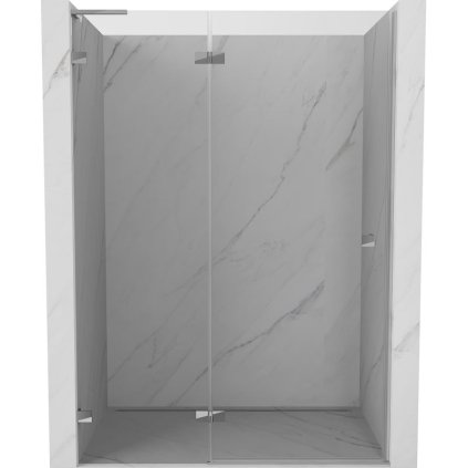 Mexen, Mexen Lunar L ľavé otočné sprchové dvere 140 cm, transparentné, chróm - 834L-140-000-01-00-L