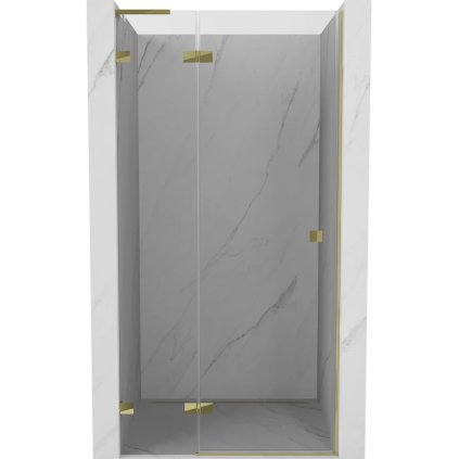 Mexen, Mexen Lunar L výklopné sprchové dvere ľavé 85 cm, transparentné, zlaté - 834L-085-000-50-00-L