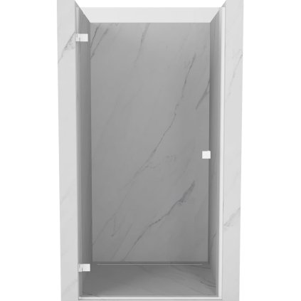Mexen, Mexen Lunar-B Otočné ľavé sprchové dvere 80 cm, transparentné, biele - 832-080-000-20-00-L