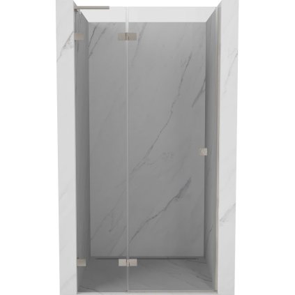Mexen, Mexen Lunar L výklopné sprchové dvere ľavé 85 cm, transparentné, brúsený nikel - 834L-085-000-97-00-L