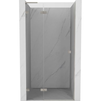 Mexen, Mexen Lunar L Otočné ľavé sprchové dvere 125 cm, transparentné, brúsený nikel - 834L-125-000-97-00-L