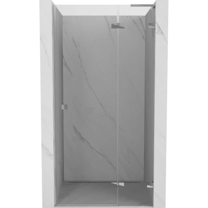 Mexen, Mexen Lunar L sklápacie pravé sprchové dvere 115 cm, transparentné, chróm - 834L-115-000-01-00-P