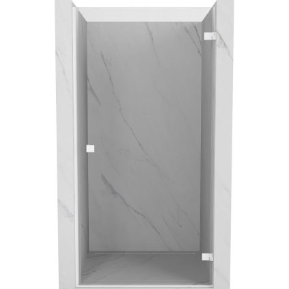 Mexen, Mexen Lunar-B pravé otočné sprchové dvere 70 cm, transparentné, biele - 832-070-000-20-00-P