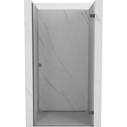 Mexen, Mexen Lunar-B výklopné pravé sprchové dvere 85 cm, priehľadné, pištoľovo šedé kartáčované - 832-085-000-66-00-P