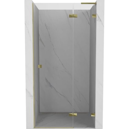 Mexen, Mexen Lunar L pravé otočné sprchové dvere 110 cm, transparentné, zlaté - 834L-110-000-50-00-P