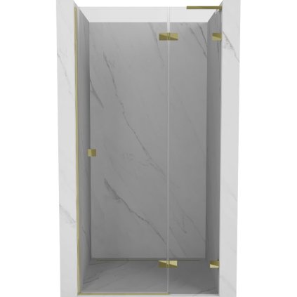 Mexen, Mexen Lunar L pravé otočné sprchové dvere 120 cm, transparentné, zlaté - 834L-120-000-50-00-P