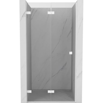 Mexen, Mexen Lunar-F skladacie ľavé sprchové dvere 70 cm, transparentné, biele - 836-070-000-20-00-L