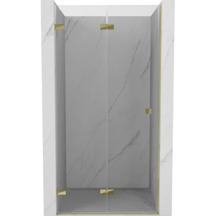 Mexen, Mexen Lunar-F skladacie ľavé sprchové dvere 70 cm, transparentné, zlaté - 836-070-000-50-00-L
