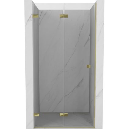 Mexen, Mexen Lunar-F skladacie ľavé sprchové dvere 85 cm, transparentné, zlaté - 836-085-000-50-00-L