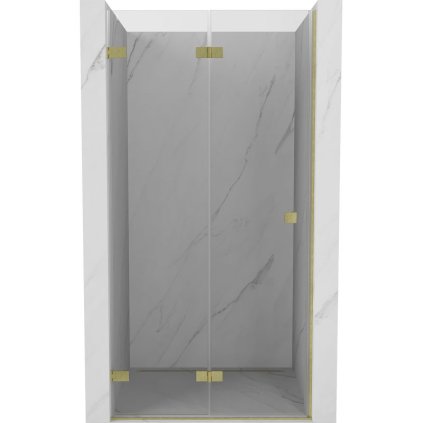 Mexen, Mexen Lunar-F skladacie ľavé sprchové dvere 80 cm, transparentné, brúsené zlaté - 836-080-000-55-00-L