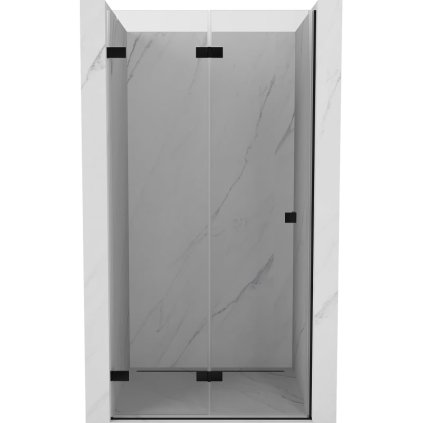 Mexen, Mexen Lunar-F skladacie ľavé sprchové dvere 65 cm, transparentné, čierne - 836-065-000-70-00-L