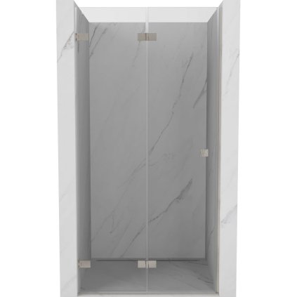Mexen, Mexen Lunar-F skladacie ľavé sprchové dvere 85 cm, transparentné, brúsený nikel - 836-085-000-97-00-L