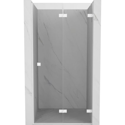 Mexen, Mexen Lunar-F pravé sklápacie sprchové dvere 65 cm, transparentné, biele - 836-065-000-20-00-P