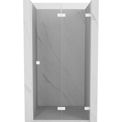 Mexen, Mexen Lunar-F pravé sklápacie sprchové dvere 80 cm, transparentné, biele - 836-080-000-20-00-P