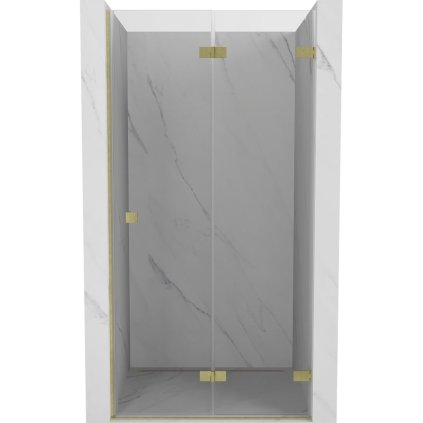 Mexen, Mexen Lunar-F pravé sklápacie sprchové dvere 95 cm, transparentné, brúsené zlaté - 836-095-000-55-00-P