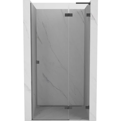 Mexen, Mexen Lunar L Otočné pravé sprchové dvere 125 cm, priehľadné, pištoľovo šedé kartáčované - 834L-125-000-66-00-P
