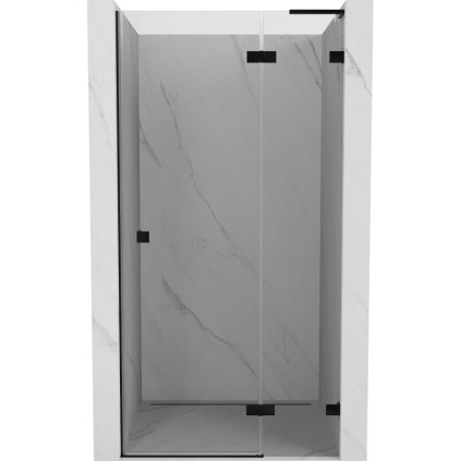 Mexen, Mexen Lunar L pravé otočné sprchové dvere 105 cm, transparentné, čierne - 834L-105-000-70-00-P