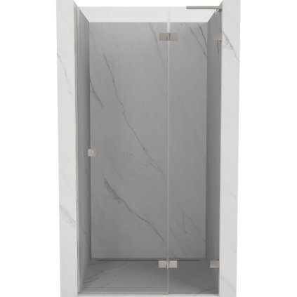 Mexen, Mexen Lunar L otočné sprchové dvere pravé 85 cm, transparentné, brúsený nikel - 834L-085-000-97-00-P